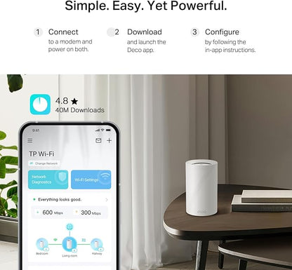 TP-Link Deco 7 Pro BE14000 Tri-Band Wi-Fi 7 Whole Home Mesh System | 8-Stream 14 Gbps | 10 Gbps WAN/LAN Port | Up to 8100 Sq.ft, 200 Devices Capacity | 320 MHz, HomeShield, AI-Roaming (BE67 2-Pack)