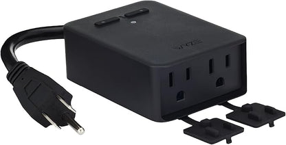 Wyze Plug Outdoor, Dual Outlets Energy Monitoring, IP64, 2.4GHz WiFi Smart Plug, Works with Alexa, Google Assistant, IFTTT, No Hub Required, Black