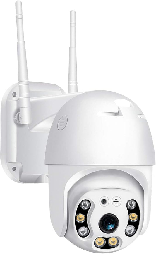 Pan Tilt Outdoor Security Camera, 1080P Home WiFi IP Camera, Pan Tilt Dome Surveillance Cam, Two Way Audio Motion Detection Clear Night Vision Onvif Waterproof CCTV Camera Support Max 128G SD