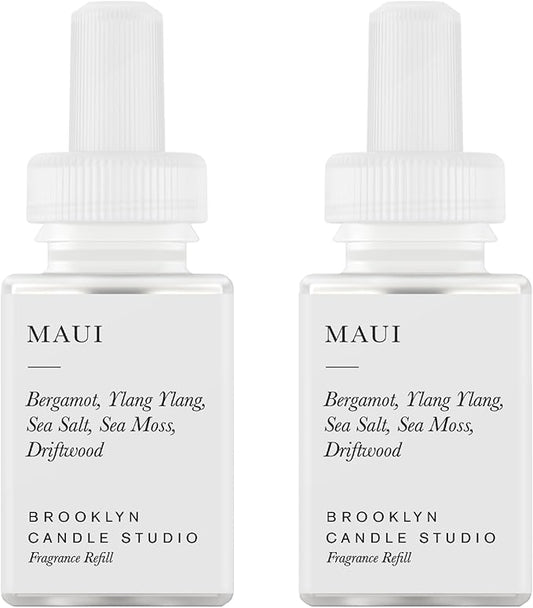 Pura & Brooklyn Candle Studio Home Scent Refill - Smart Home Air Diffuser - Up to 120-Hours of Luxury Fragrance per Refill - Spring & Summer Fragrance - 2 Pack, Maui