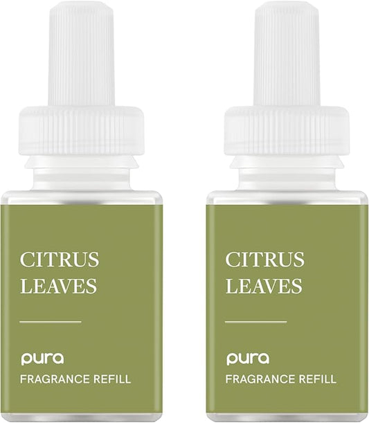 Pura Malodor Scent Refill - Smart Home Air Diffuser - Long-Lasting Premium Fragrance per Refill - Clean Diffuser Fragrance - Air Deodorizer & Odor Eliminator - 2 Pack, Citrus Leaves