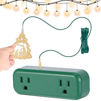 Touch Light Switch Christmas Tree Shaped Decoration Pendant Universal 3-Pin Socket Plug 118.1in Cord Total Power 120V 10A 1200W，Smart Touch Switch for Indoor Home Appliances Christmas Light String