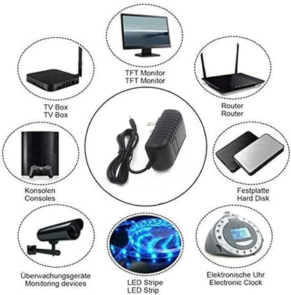 Camera Power Adapter with 4-Way Power Splitter for CCTV Home Security Camera Surveillance System