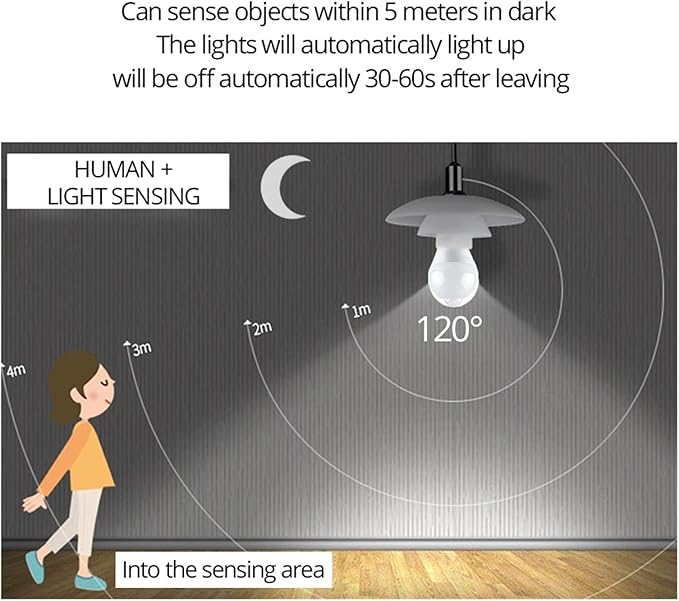 Wide Voltage Lights 5pcs AC85-265V B22 E27 LED Night Light Motion Activated ON/Off PIR Motion Sensor LED Lamp Light Smart Induction Bulb Stair Hallway Night Lamp Household Bulbs