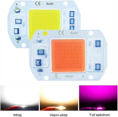 3pcs AC220V LED COB Lamp Bead 20W 30W 50W IP65 Smart No Need Driver DIY Flood Light Led Bulb Spotlight Outdoor Chip Lamp(Warm Light,F6040 30W)