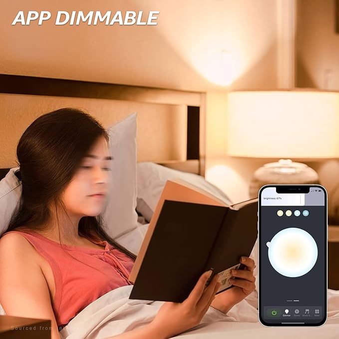 TORCHSTAR Smart WiFi LED A19 Bulb, RGBCW Color Changing, Compatible with Alexa & Google Home & Echo Assistant, 10%-100% Dimmable with App, No Hub Required, E26 Base, Pack of 4