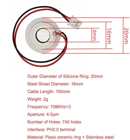 2Pcs DC5V Humidifieration Atomization Disc Type-C Interface 1 To 2 Double Nozzle Spray No Switch Humidifier Module DIY Atomization Control Drive Circuit Board