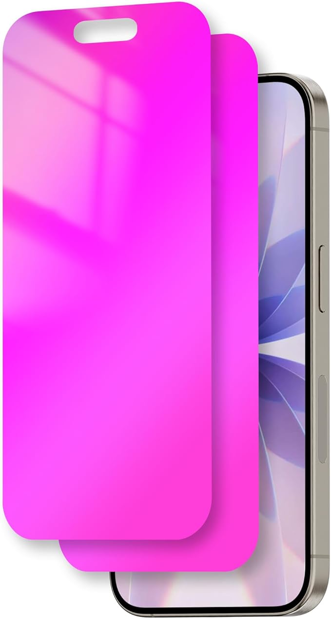 Juvraixo for iPhone 17 Privacy Screen Protector 6.3 Inch Anti Blue Light Tempered Glass 28° Rose red Gradient Anti-Spy Easy Installation Full Coverage Anti-Scratch