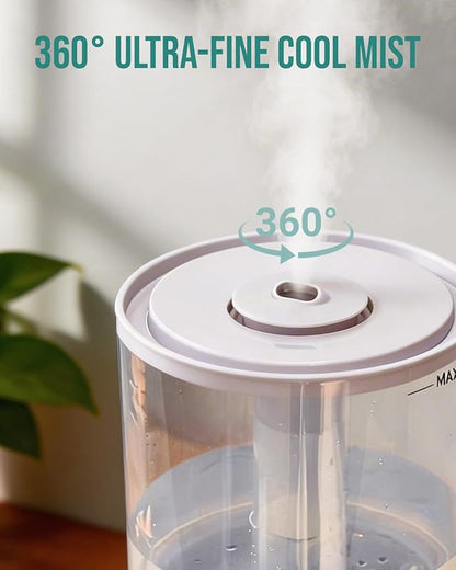 Humidifiers for Bedroom,1.06Gal(4L) Dishwasher Safe Design Easy to Clean,Top Fill,Night Light,Aroma Diffuser,Humidity Control,12H Timer,Sleep Mode,3 Level Mist,360° Nozzle,Home,Nursery,Off White