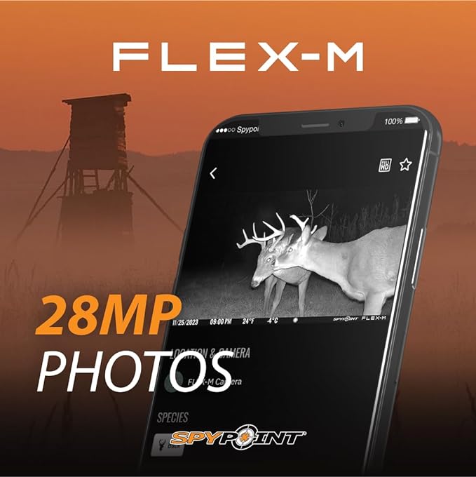 SPYPOINT Flex-M Cellular Trail Camera - Best Hunting Accessories, No WiFi Needed, Night Vision, Motion Activated, Dual-Sim LTE, IP65 Water-Resistant Game Camera, 28MP Photos, 720p Videos + Sound (4)