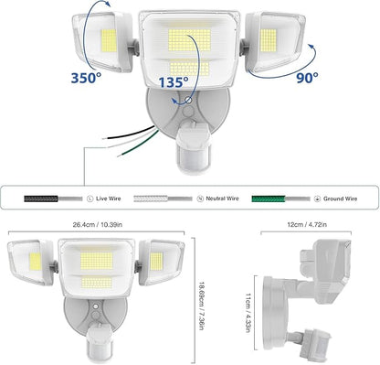 Onforu Outdoor Motion Sensor Light, Dusk to Dawn Outside Lighting, White