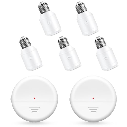 500W Wireless Light Bulb Socket Radar Motion Sensor,2 Radars+5 Bulb Bases