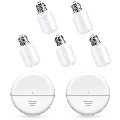 500W Wireless Light Bulb Socket Radar Motion Sensor,2 Radars+5 Bulb Bases