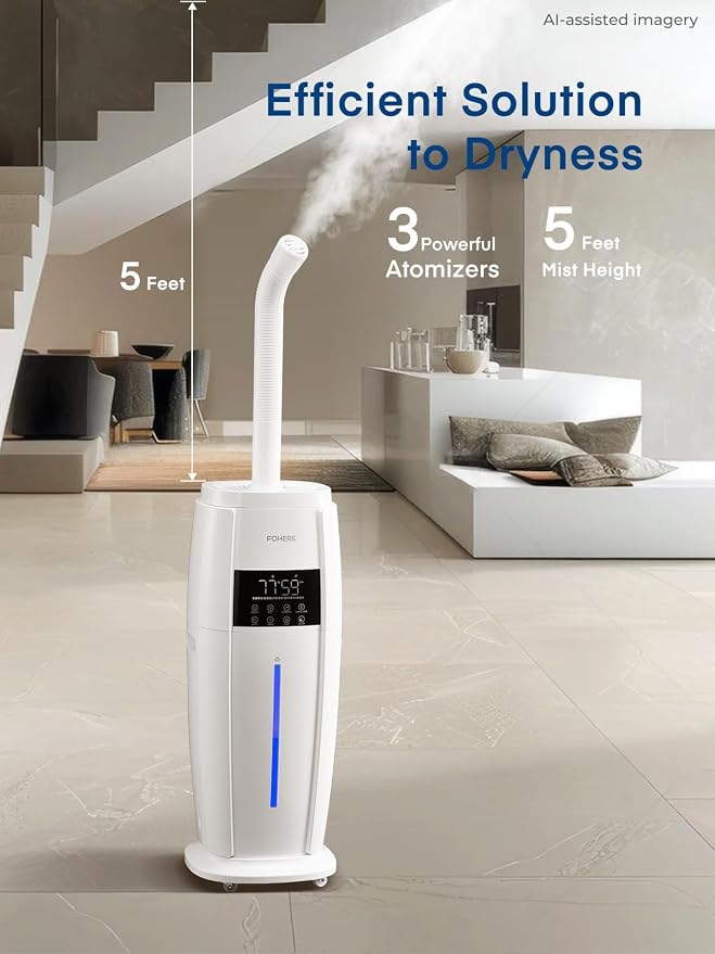 18L Humidifier Large Room, 1300mL/H Triple Mist, Up to 1500 Sq.Ft