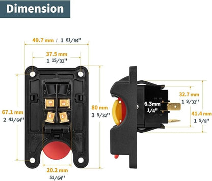 POWERTEC 72101 Push Block and Push Stick 5-pc Set and 120V/230V Safety Locking Switch for Table Saws, Router Tables, Band Saws & Jointers, Hand Protection Push Tools for Woodworking