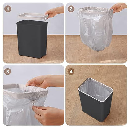 Yatmung 2 Pack - Skinny Trash Bin Sensor Motion 2.5 Gallon Touchless Bathroom Trash Can - Smart Trash Can with Lid - Electric, Narrow, Plastic, Auto Open - Small Slim Automatic Garbage Can (Black)