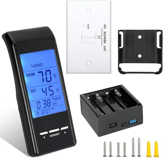 Universal Smart Fireplace Remote Control, Fit for skytech 1001 3301 5301 5320 Smart-BATT,superior TSRC,acumen RCK,Touch Screen-Timer Control-Thermostat Control-Child Protection,Control Millivolt Valve