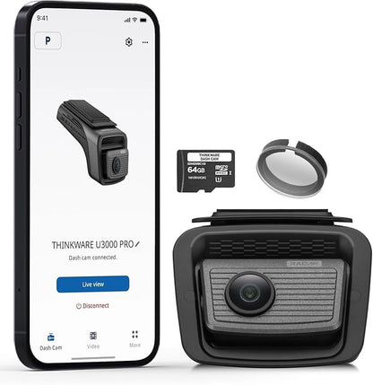 THINKWARE U3000 PRO 4K Front Dash Cam, 64Ghz Built-in Radar Buffered Parking Mode, STARVIS 2 Sensors, HDR, 5GHz Wi-Fi GPS, LTE or Cabin Cam Compatible (64GB Memory Card, CPL, Hardwiring Cable Incl)