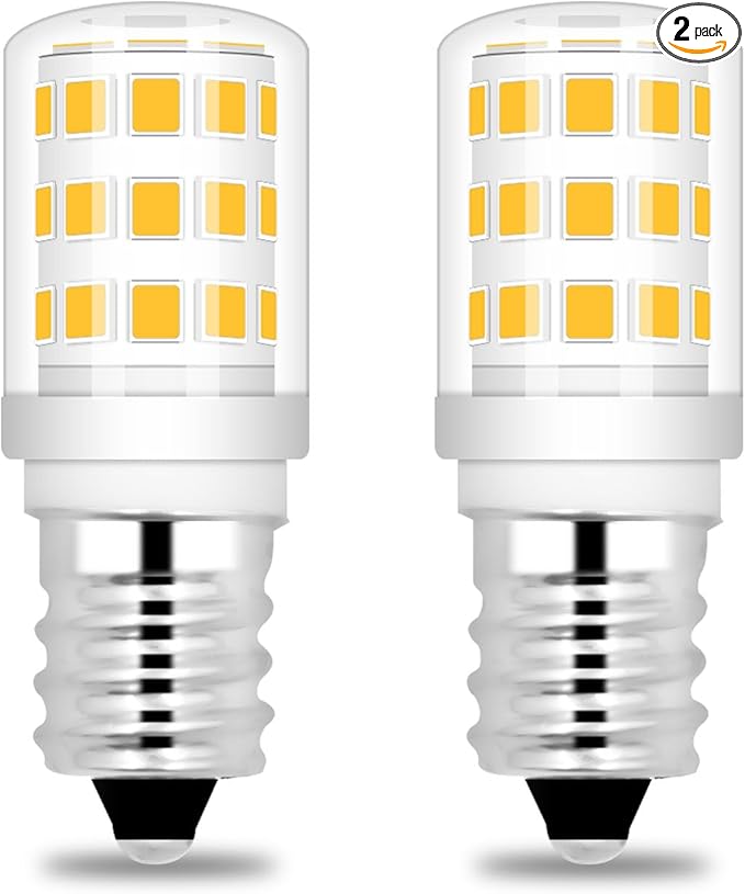 Dryer Light Bulb 120V 10W 15W Replacement WE05X20431 WP22002263 Appliance Bulb E12 Candelabra Base, for Dryer Drum, Water Ice Dispenser, Night Light, Salt Lamp, 2W Warm White 2700K, 2-Pack
