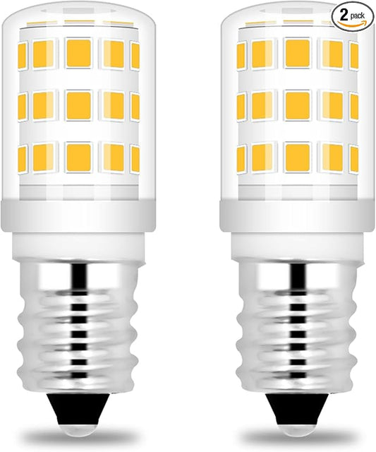 Dryer Light Bulb 120V 10W 15W Replacement WE05X20431 WP22002263 Appliance Bulb E12 Candelabra Base, for Dryer Drum, Water Ice Dispenser, Night Light, Salt Lamp, 2W Warm White 2700K, 2-Pack