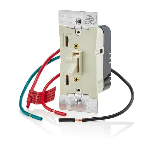 Leviton Toggle Slide Dimmer Switch for Magnetic Low Voltage, LED, Halogen and Incandescent Bulbs, TSM10-1LT, Light Almond