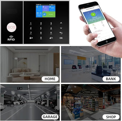 YBJ Alarm System for Home Security |16-Piece Kit – Home Security System | Expandable | Easy Setup | Mobile App Control | 24/7 Professional Monitoring | Alexa and Google Assistant Compatible