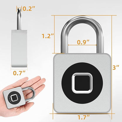 Pothunder Fingerprint Padlock with APP, Keyless Biometric Lock, Smart Waterproof Padlock Suitable for Gym, Locker, Gates, Fence and Storage