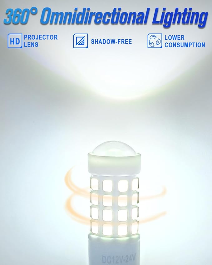 921 LED Bulb for Reverse Lights,906 922 W16W 912 LED Bulb with Projector Replacement for Back Up Lights，46smd 500% Brighter,6000K White Nano-Ceramic Cooling T15 Reverse Bulbs (2pcs)