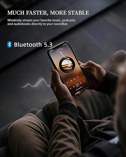 Sound Bar for Smart TV, Sound Bar, Bluetooth Sound bar, with Optical/AUX/HD ARC, Surround Sound Speakers, Surround Sound System for TV/PC/Gaming/Projectors, Wall Mountable PC Soundbar