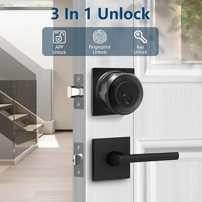 GeekTale Fingerprint Deadbolt Lock with APP, Smart Deadbolt for Front Door