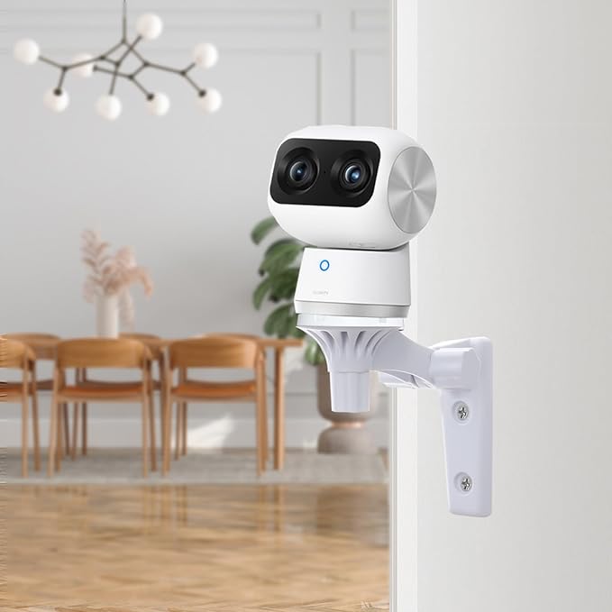 Wall Mount Compatible with eufy Security 4K Indoor Cam S350 eufy Security E21/E20, 2 Pack Adjustable Bracket Mount Ceiling Mount 180 Degree Rotation Baby Monitor Mount Easy to Install, White