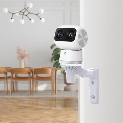 Wall Mount Compatible with eufy Security 4K Indoor Cam S350 eufy Security E21/E20, 2 Pack Adjustable Bracket Mount Ceiling Mount 180 Degree Rotation Baby Monitor Mount Easy to Install, White