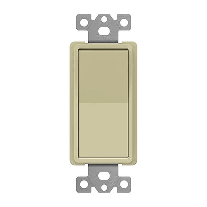 ENERLITES 4-Way Decorator Paddle Rocker Light Switch, Gloss Finish, Clamp Down Wiring, Grounding Screw, Residential Grade, 15A 120V/277V, UL Listed, 94150-I, Ivory