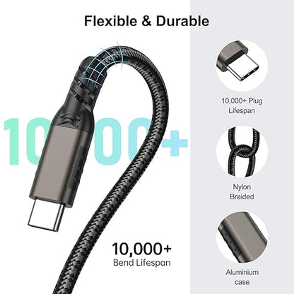USB C Extension Cable 3.3ft USBC Male to Female Cord Support 4K Video Output, Fast Charge 100W, Data Transfer 10Gbps, USB 3.2 Gen 2 Extender for Thermal Camera, Monitor,Phone, KKY, SSD,Switch,Dock
