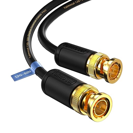 12G SDI Cable 25 ft, RG11 Coax 4K BNC Cable Supports HD-SDI/3G-SDI/6G-SDI/12G-SDI/4K/8K 75 Ohm 4K SDI Video Cable for Blackmagic Design Converter, Video Security Camera