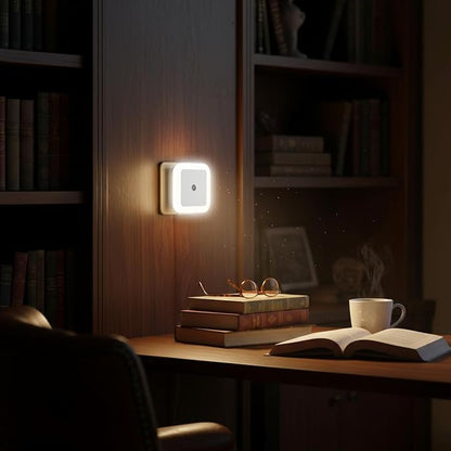 50 Pcs LED Night Lights White Smart Sensor Nightlights Accessories Wall Mounted Automatic Sensor Night Lamp for Hallway Stairs Kitchen Bedroom Toilet Bathroom