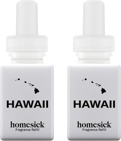Pura & Homesick Home Scent Refill - Smart Home Air Diffuser Fragrance - Long-Lasting Luxury Scent per Refill - Clean Diffuser Fragrance - Household Essential - 2 Pack, Hawaii