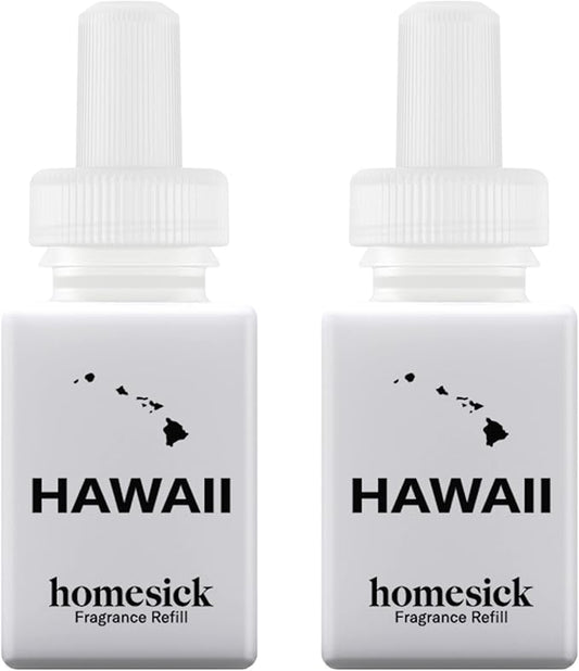 Pura & Homesick Home Scent Refill - Smart Home Air Diffuser Fragrance - Long-Lasting Luxury Scent per Refill - Clean Diffuser Fragrance - Household Essential - 2 Pack, Hawaii