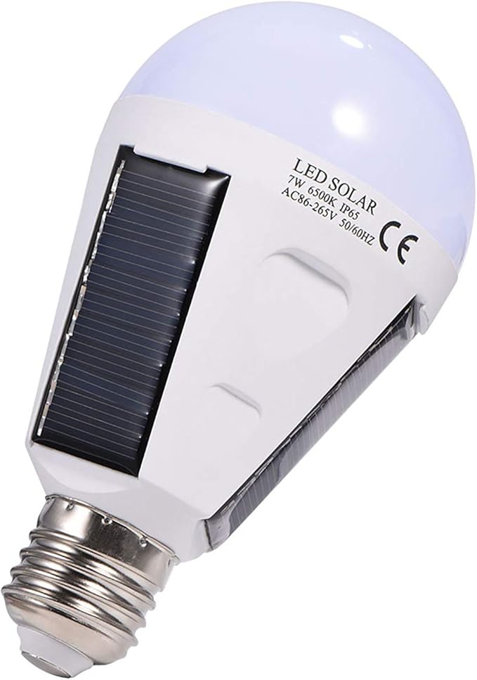Led Light Bulb, Smart Light Bulbs with Portable Design Solar Panel Indoor Outdoor Outdoor Lights for Stable and Bright Lighting (7w)