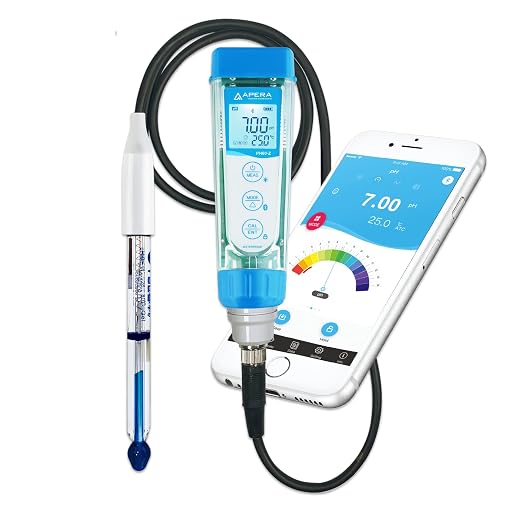 Apera Instruments PH60Z-PW Smart Handheld pH Meter Tester Kit with LabSen 805 ATC pH Electrode for Lab-Grade pH Measurement in Pure Water, Water Solutions with Low Ionic Strength or Low Temperature
