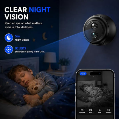 Wireless Indoor Security Camera, Battery Powered 2K QHD WiFi Camera with PIR Human Detection, Night Vision, Motion Alerts, Up to 60-Day Battery Life, Baby Monitor & Pet Camera for Home Security