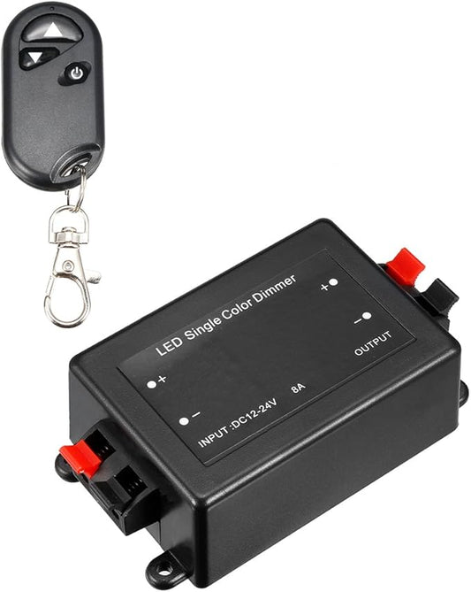 uxcell DC 12V-24V LED Single Color Dimmer Controller Remote Control for Led Light Strip