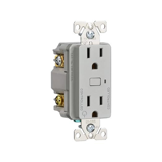 Eaton EWFTRCR15-SG-BX-L Wi-Fi Smart Receptacle Works with Hey Google and Alexa, Silver Granite