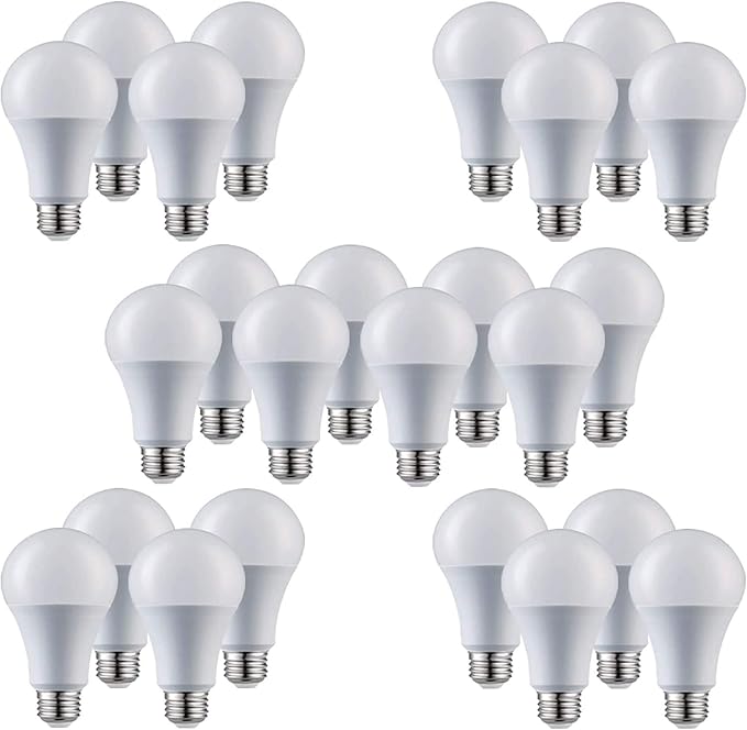 A19 LED Light Bulbs - E26 Base, 75W, 1100 Lumens, Soft White 3000K Illumination - Dimmable, Energy Saving Outdoor & Indoor Home, Commercial Lighting - 80+ CRI, 10Year Life - 24-Pack