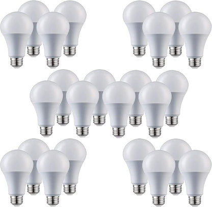 A19 LED Light Bulbs - E26 Base, 75W, 1100 Lumens, Soft White 3000K Illumination - Dimmable, Energy Saving Outdoor & Indoor Home, Commercial Lighting - 80+ CRI, 10Year Life - 24-Pack