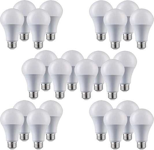 A19 LED Light Bulbs - E26 Base, 75W, 1100 Lumens, Soft White 3000K Illumination - Dimmable, Energy Saving Outdoor & Indoor Home, Commercial Lighting - 80+ CRI, 10Year Life - 24-Pack