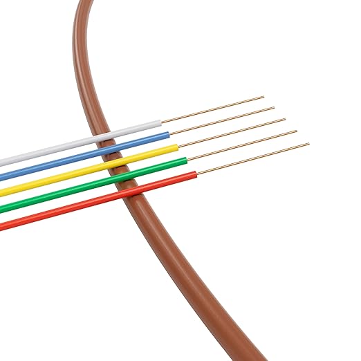 THE CIMPLE CO 18/5 Thermostat Wire 25 FT - Insulated Solid Copper Wiring for HVAC, Furnaces, Video Doorbells, Alarms, Lighting, Smart Thermostats - 18 Gauge, 5 Conductor - 25 Feet (7 Meters), Brown