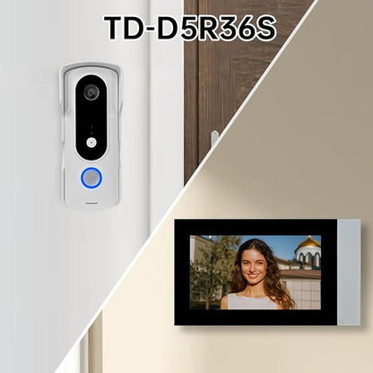 Video Intercom System, 7 Inches Touch Screen Video Doorbell with Monitor, Video Camera Kits Support Unlock, Monitoring, Wire, Dual-Way for Villa Office Apartment (No APP Without WiFi)