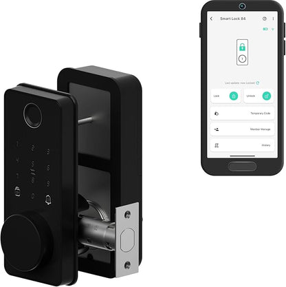 YoLink Smart Deadbolt Lock with Fingerprint, Keypad, IC Card, Fob and App Control LoRa Long Range, Alexa, Google, IFTTT and Home Assistant YoLink Hub Required