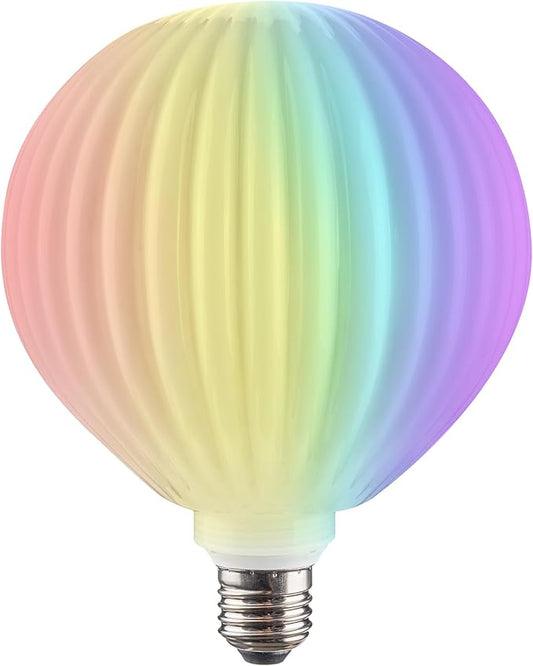 Smart RGB LED Edison Bulb G125(G40) LED Light Colorful Shell Bulb E26 3.5W WiFi+Bluetooth Suitable for Bedroom, Dining Room, Bar, Cafe.